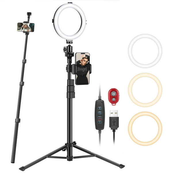 Dimmable USB Ringlight for Makeup/Live/YouTube Video Photography 72 LEDs/3000-6500K/3 Light Modes/10-level Brightness Neewer 8-inch Selfie Ring Light with Tripod Monopod Stand and Phone Holder Dimmable USB Ringlight for Makeup/Live/YouTube Video Photography 72 LEDs/3000-6500K/3 Light Modes/10-level Brightness Neewer 8-inch Selfie Ring Light with Tripod Monopod Stand and Phone Holder